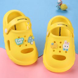 Cute Walk by Babyhug Slip on Clogs with Strap - Yellow-image-86