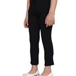 Tiny Girl Knitted Solid Leggings - Black-image-62