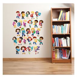 Wallstick Happy Kids With Alphabets Wallsticker-image-128