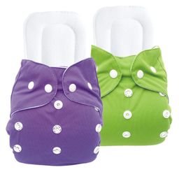 Sparkle Joy Free Size Reusable Cloth Diaper With Insert Pack Of 2 - Purple & Green-26