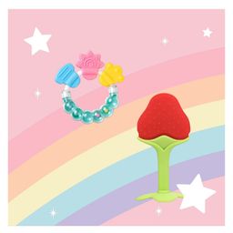 Joy Buzz Rattle Teether & Teether Combo | BPA-Free Silicone Rattle Teether & Teething Toy- Pack of 2 (Green & Red)-11