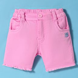 Olio Kids Cotton Knit Above Knee Length Shorts - Pink-image-66