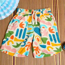 The Lion and the Fish Viscose Doodle Printed Shorts - Multi Colour-picture-8