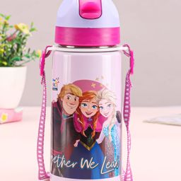 Disney by SKI Stainless Steel Single Wall Water Bottle With Frozen Tango Print Pink & Blue - 550 ml-image-16