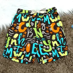 The Lion and the Fish Viscose Woven Alphabets Printed Shorts - Candy-picture-45