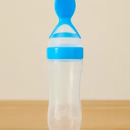 Badal Kidz Soft Silicone Squeezy BPA Free Spoon Bottle For Babies- Blue-picture-4