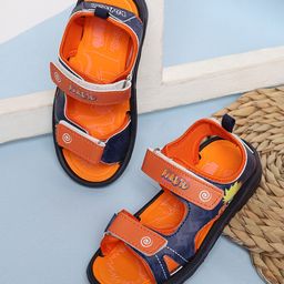 Kidsville Naruto Featuring Character Designed Double Velcro Closure Sandals - Navy Blue & Orange-picture-27