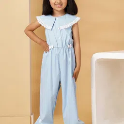Budding Bees Girls Striped Basic Jumpsuit-46