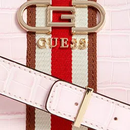 GUESS Textured PU Bucket Sling Bag with Fringed image 4