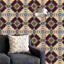 ArtzFolio Printed UV-Resistant Anti-Bacterial Abstract Colorful Squares Peel & Stick Wallpaper-image-91