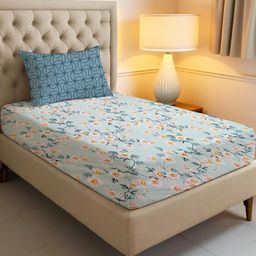 IVAZA Blue Floral 130 Cotton Single-picture-5