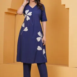 FASHION CLOUD Women Floral Printed Regular Pure Cotton Kurta with Trousers-picture-30