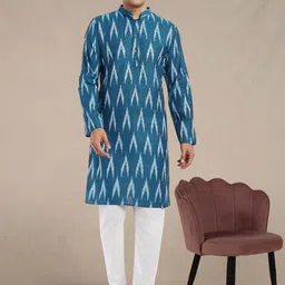 SKAVIJ Men Printed Regular Pure Cotton Kurta with Pyjamas-picture-31