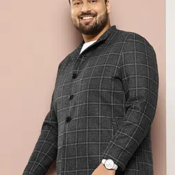 Sztori Plus Size Checked Overcoat image 4