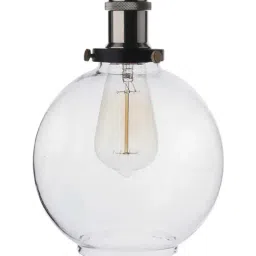 Homesake Clear Industrial Kitchen Glass Globe Pendant Light - Set of 1-14