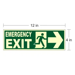Being Safe 12" x 4" Emergency Exit With Running Man and Right Arrow Sign Board ISP-005-3