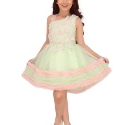 Cutecumber Girls Green Embellished Dress-image-51