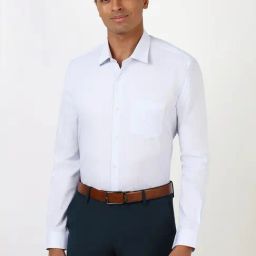 Peter England Blue Cotton Regular Fit Printed Shirt-picture-3