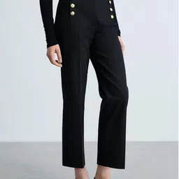 MANGO Women Buttoned Detail Cropped Trousers-image-18