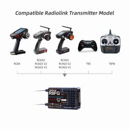 Radiolink R8FG RC Receiver 2.4Ghz R8FG V2.1 3ms Latency 8 Channels Gyro Receiver with Voltage Telemetry, Waterproof RX for RC Crawler Car Boat Radio Controller RC8X/RC6GS V3/RC4GS V3/RC6GS V2/RC4GS V2/T8FB/T8S - RS6081Radiolink R8FG RC Receiver 2.4Ghz R8FG V2.1 3ms Latency 8 Channels Gyro Receiver with Voltage Telemetry, Waterproof RX for RC Crawler Car Boat Radio Controller RC8X/RC6GS V3/RC4GS V3/RC6GS V2/RC4GS V2/T8FB/T8S - RS6081 image 5