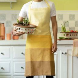 ellementry Earthy Yellow Cotton Kitchen Apron - Set of 1-image-42
