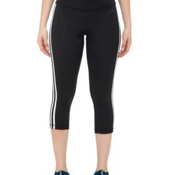 Adidas Black & White Striped D2M 3S Capris-image-61