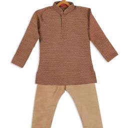VASTRAMAY SISHU Maroon & Gold Printed Kurta Set-image-85