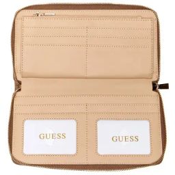 Guess White Textured Laurel Cheque Organizer Wallet image 3