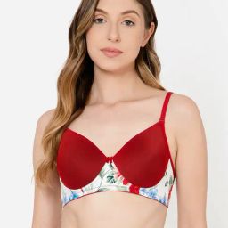 Clovia Maroon Full Coverage T-Shirt Bra-image-45