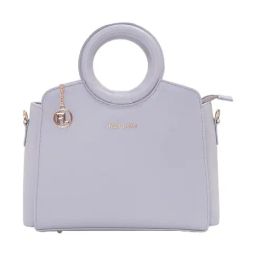 PELLE LUXUR Purple Medium Satchel HandBag-image-54