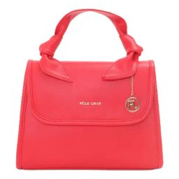 PELLE LUXUR Red Medium Satchel HandBag-image-33