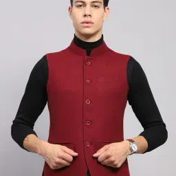 Monte Carlo Maroon Regular Fit Jacket-picture-18