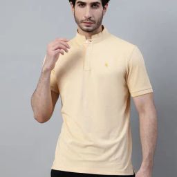 Cantabil Peach Poly Cotton Regular fit T-Shirt-image-5