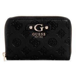 Guess Black Printed Gerty Medium Zip Around Wallet-image-46
