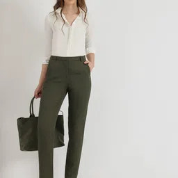 FableStreet Women Custom Tapered Fit Mi Rise Linen Trousers-image-46