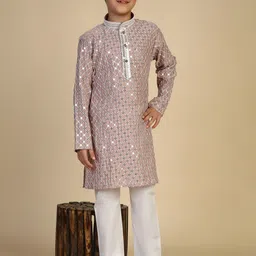 Pro-Ethic STYLE DEVELOPER Boys Embroidered Regular Sequinned Kurta with Pyjamas-8