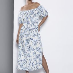 DOROTHY PERKINS Floral Print Off-Shoulder A-Line Midi Dress-image-63