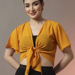 Trend Arrest Cropped Front Tie-Up Shrug-38