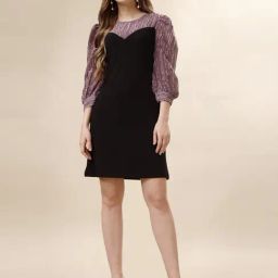 Prettify Black Slim Fit A Line Dress-image-18