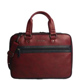 Gauge Machine Maroon PU Medium Laptop Messenger Bag-image-45
