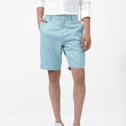 Rare Rabbit Turquoise Relaxed Fit Solid Shorts-picture-18