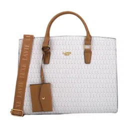 LAVIE LUXE White Ellon25 Logo Large Satchel-picture-10