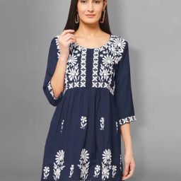 Winza Designer Navy Blue Embroidery Top-image-76