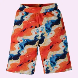 Kiddopanti Multicolour Girls Knee Length Tie & Dye All Over Printed Cycling Shorts-image-36