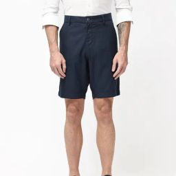 Rare Rabbit Navy Relaxed Fit Solid Shorts-42
