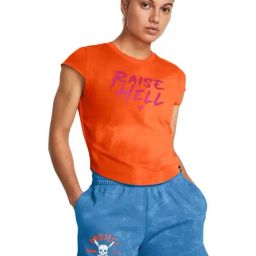 UNDER ARMOUR Orange Printed Sports Crop Top-image-83