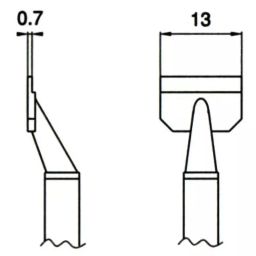 Hakko Soldering Iron Replacement Tip T8 Series 13 Φmm Inner Dia, T8-1008 (Set of 2)-1