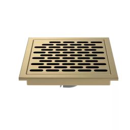 Hekken Floor Drain Aster Series 150x150 mm French Gold Finish Stainless Steel, hék-Aster-RT-picture-9