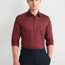 Arrow Red Slim Fit Printed Shirt-picture-32