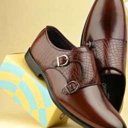 Carlo Romano Men's Brown Monk Shoes-image-89